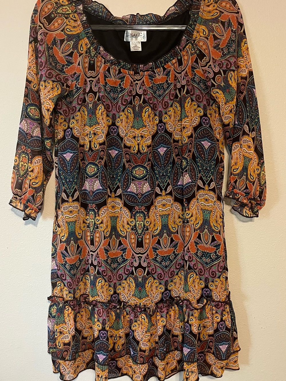 Belle du Jour Boho Paisley Tunic Dress – Size Small